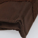 HERMES Her Line PM Tote Bag Canvas Brown Silver Auth 96726-14