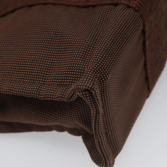 HERMES Her Line PM Tote Bag Canvas Brown Silver Auth 96726