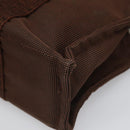 HERMES Her Line PM Tote Bag Canvas Brown Silver Auth 96726-15