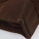 HERMES Her Line PM Tote Bag Canvas Brown Silver Auth 96726-16