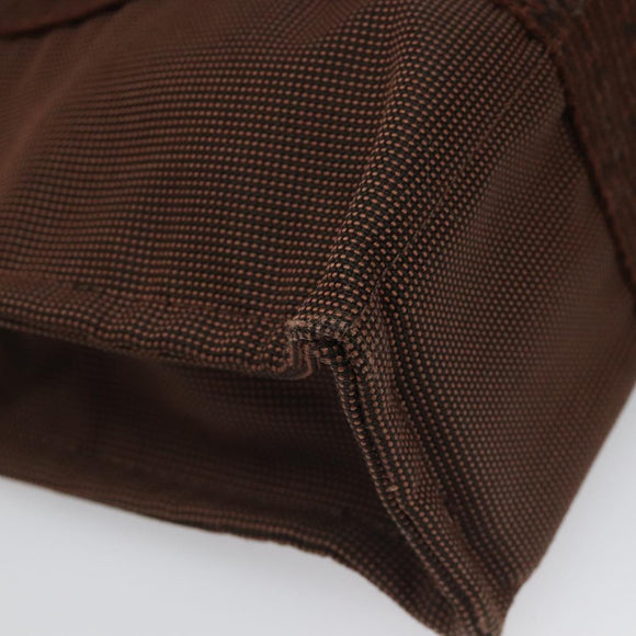 HERMES Her Line PM Tote Bag Canvas Brown Silver Auth 96726