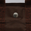 HERMES Her Line PM Tote Bag Canvas Brown Silver Auth 96726-17