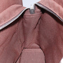 HERMES Her Line PM Tote Bag Canvas Brown Silver Auth 96726-18