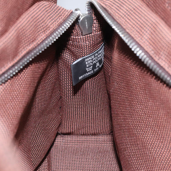 HERMES Her Line PM Tote Bag Canvas Brown Silver Auth 96726