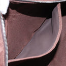 HERMES Her Line PM Tote Bag Canvas Brown Silver Auth 96726-12