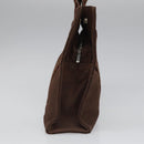 HERMES Her Line PM Tote Bag Canvas Brown Silver Auth 96726-4