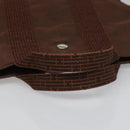 HERMES Her Line PM Tote Bag Canvas Brown Silver Auth 96726-7
