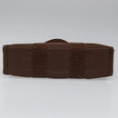 HERMES Her Line PM Tote Bag Canvas Brown Silver Auth 96726-5
