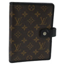 LOUIS VUITTON Monogram Macassar Agenda MM Day Planner Cover R21084 Auth 96736-1