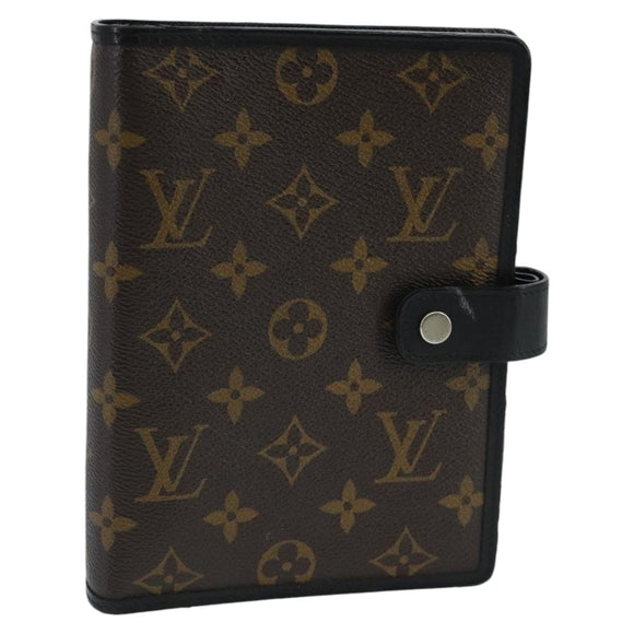 LOUIS VUITTON Monogram Macassar Agenda MM Day Planner Cover R21084 Auth 96736
