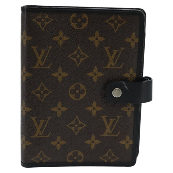 LOUIS VUITTON Monogram Macassar Agenda MM Day Planner Cover R21084 Auth 96736
