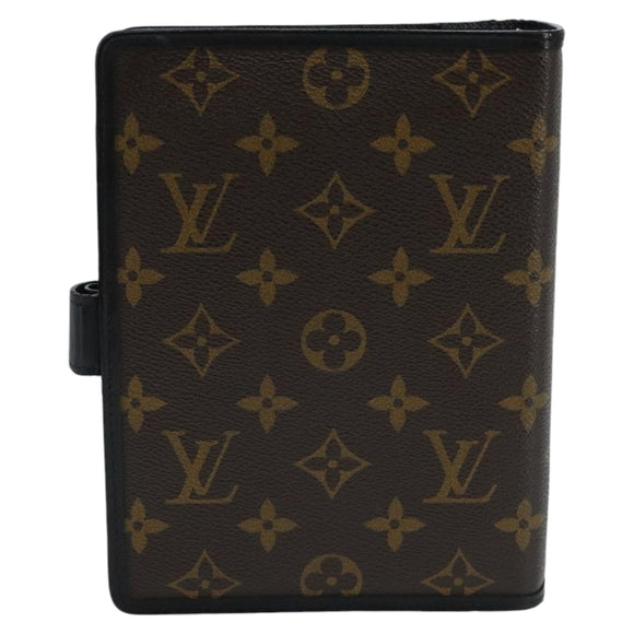 LOUIS VUITTON Monogram Macassar Agenda MM Day Planner Cover R21084 Auth 96736