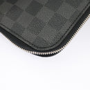 LOUIS VUITTON Damier Graphite Etui 5 Cravat Necktie Case N41136 LV Auth 96758V-17
