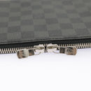 LOUIS VUITTON Damier Graphite Etui 5 Cravat Necktie Case N41136 LV Auth 96758V-7