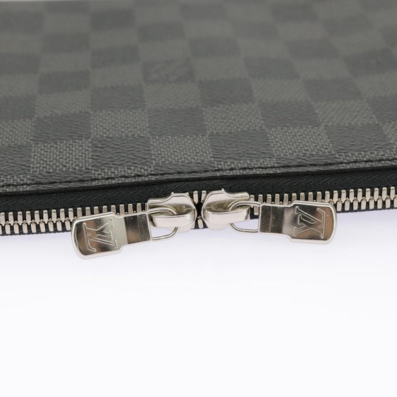LOUIS VUITTON Damier Graphite Etui 5 Cravat Necktie Case N41136 LV Auth 96758V