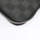 LOUIS VUITTON Damier Graphite Etui 5 Cravat Necktie Case N41136 LV Auth 96758V-14