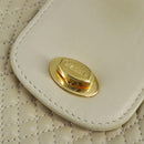 BALLY Chain Shoulder Bag Leather Beige Gold Auth 96771-10