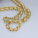 BALLY Chain Shoulder Bag Leather Beige Gold Auth 96771-7