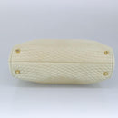 BALLY Chain Shoulder Bag Leather Beige Gold Auth 96771-5