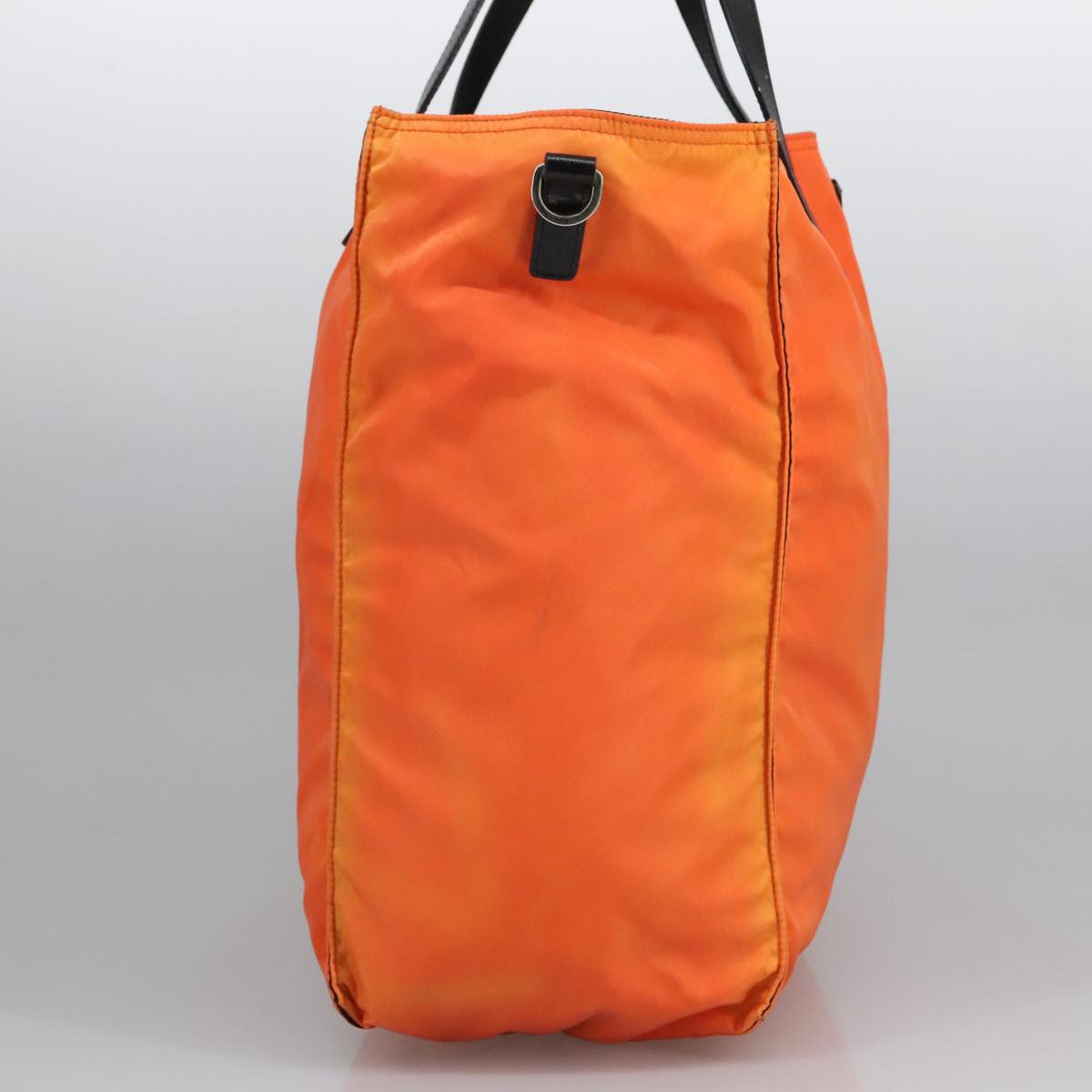 PRADA Hand Bag Nylon 2way Orange Silver Auth 96776