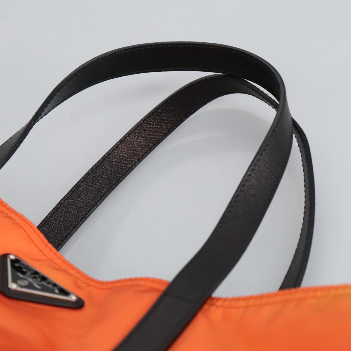 PRADA Hand Bag Nylon 2way Orange Silver Auth 96776