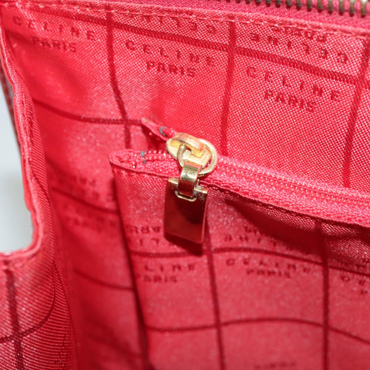 CELINE Hand Bag Patent leather Red Gold Auth 96786