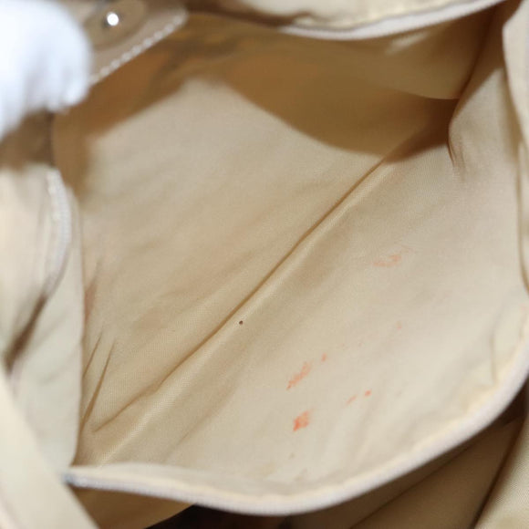 BURBERRY Nova Check Blue Label Tote Bag Nylon Beige Silver Auth 96792