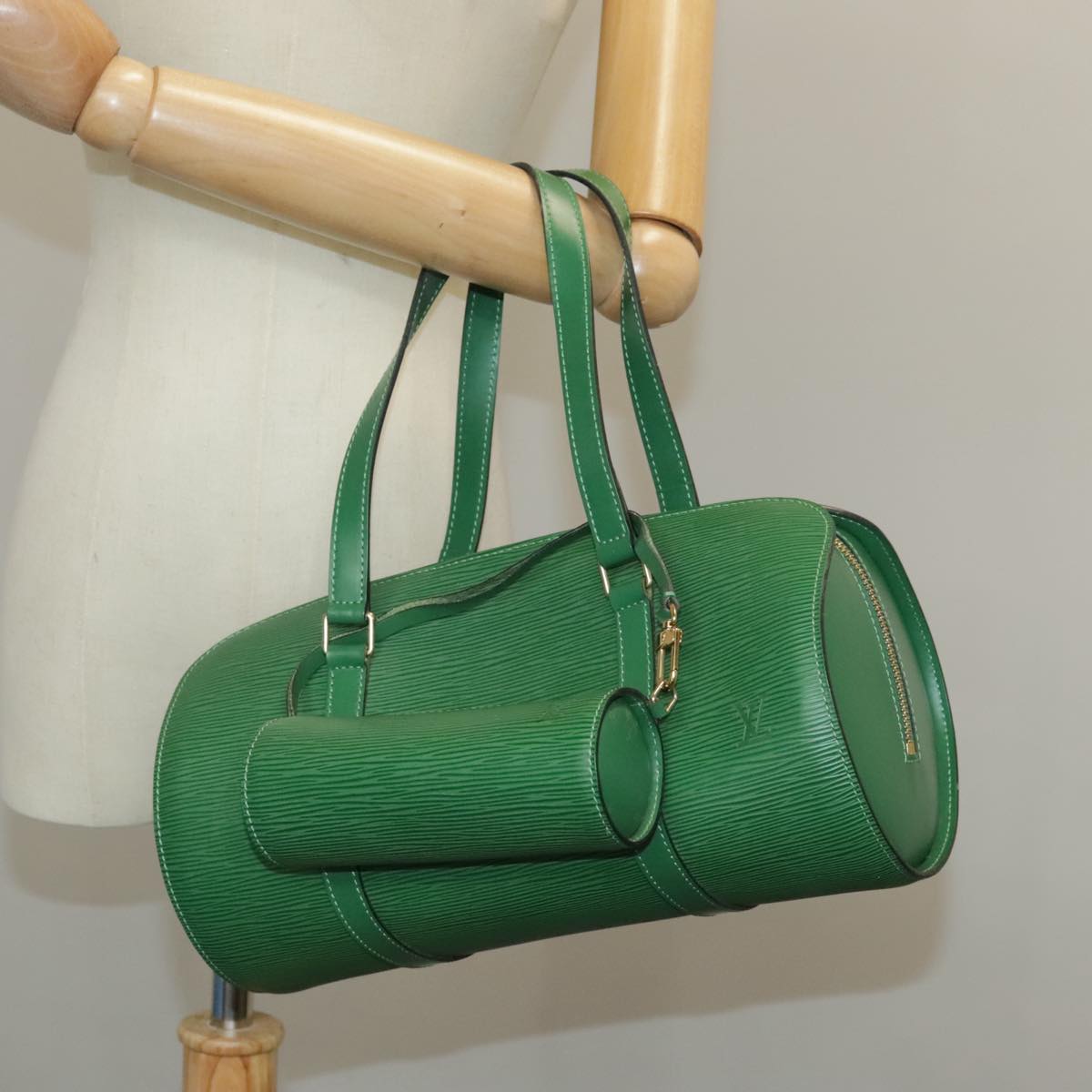 LOUIS VUITTON Epi Soufflot Hand Bag Green M52224 LV Auth 96805