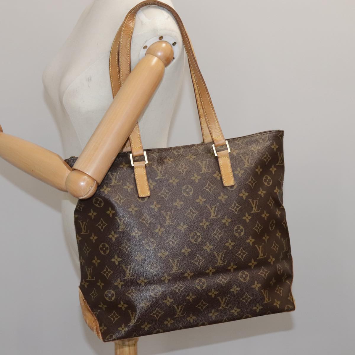 LOUIS VUITTON Monogram Cabas Mezzo Tote Bag M51151 LV Auth 96815