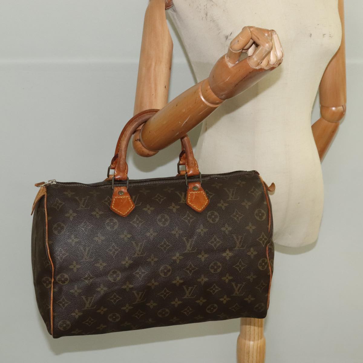 LOUIS VUITTON Monogram Speedy 35 Hand Bag M41524 LV Auth 96828