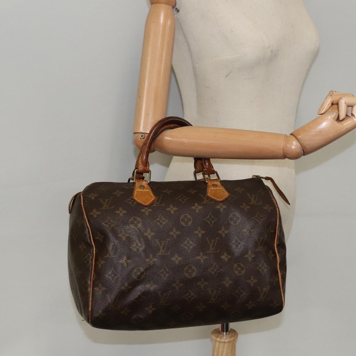 LOUIS VUITTON Monogram Speedy 30 Hand Bag M41526 LV Auth 96840