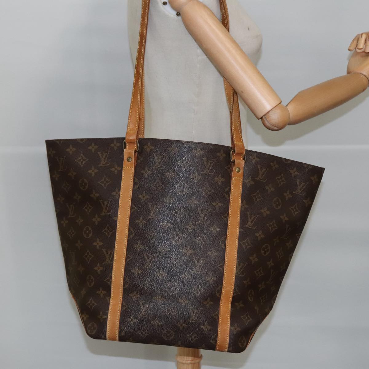 LOUIS VUITTON Monogram Sac Shopping Tote Bag M51108 LV Auth 96847