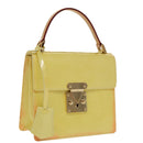 LOUIS VUITTON Monogram Vernis Spring Street Bag Lime Yellow M91068 Auth 96889-1