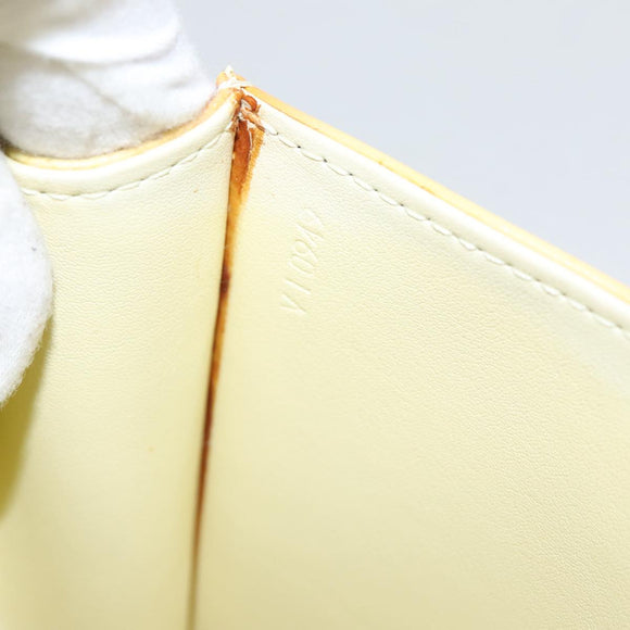 LOUIS VUITTON Monogram Vernis Spring Street Bag Lime Yellow M91068 Auth 96889