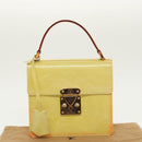 LOUIS VUITTON Monogram Vernis Spring Street Bag Lime Yellow M91068 Auth 96889-12