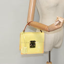 LOUIS VUITTON Monogram Vernis Spring Street Bag Lime Yellow M91068 Auth 96889-22
