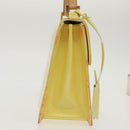 LOUIS VUITTON Monogram Vernis Spring Street Bag Lime Yellow M91068 Auth 96889-4