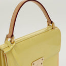 LOUIS VUITTON Monogram Vernis Spring Street Bag Lime Yellow M91068 Auth 96889-6