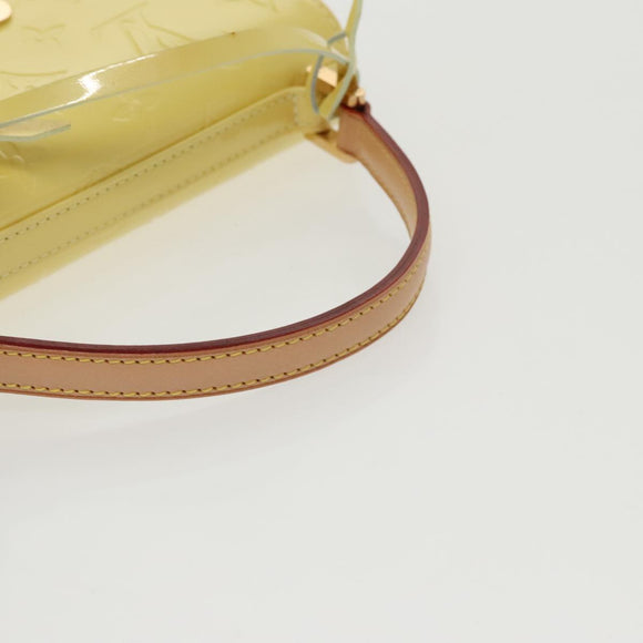 LOUIS VUITTON Monogram Vernis Spring Street Bag Lime Yellow M91068 Auth 96889