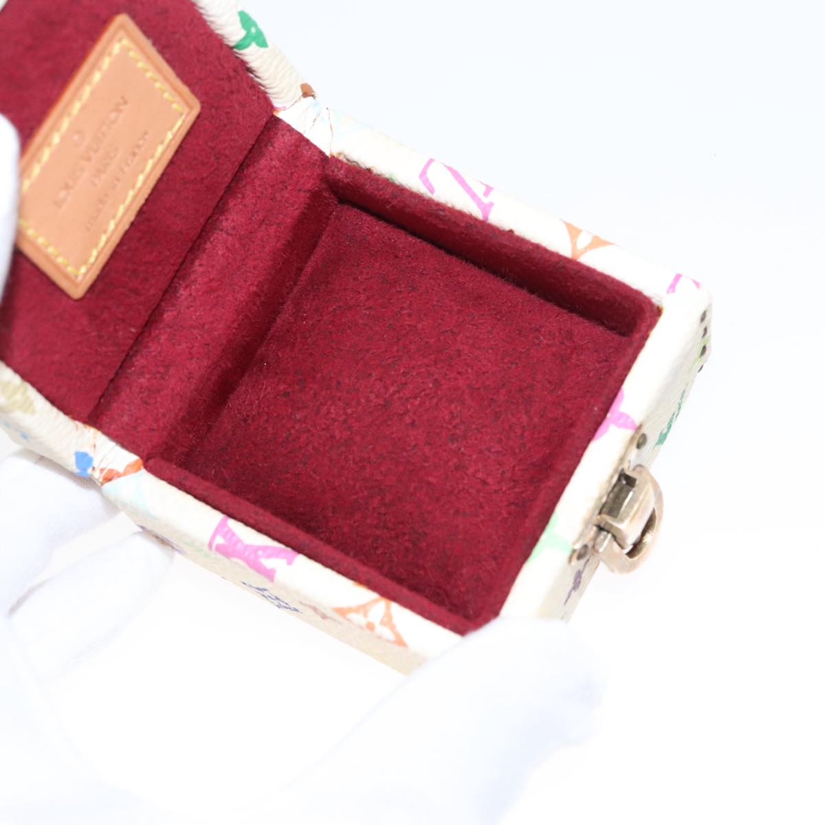 LOUIS VUITTON Monogram Multicolor Jewelry Box White LV Auth 96899A