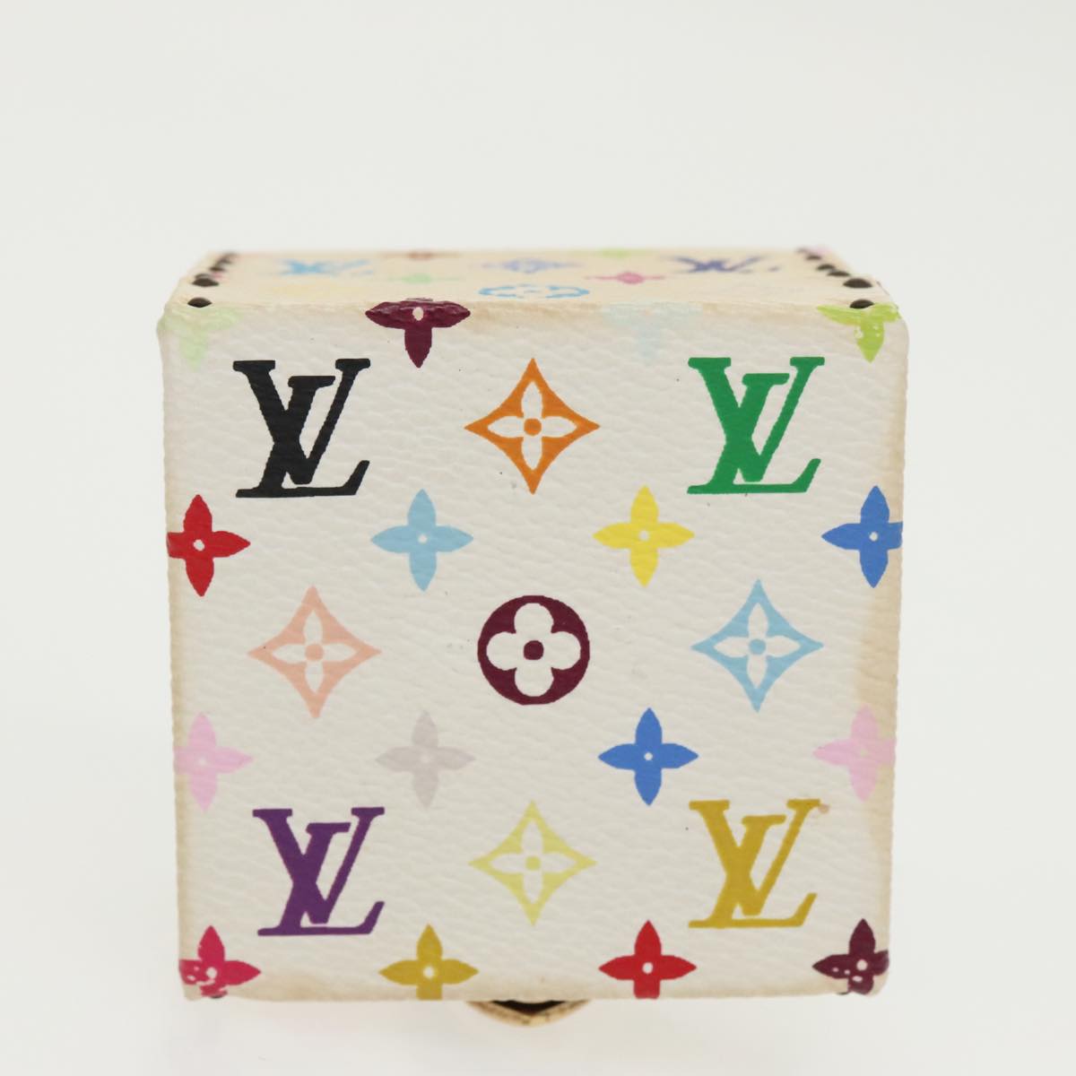 LOUIS VUITTON Monogram Multicolor Jewelry Box White LV Auth 96899A