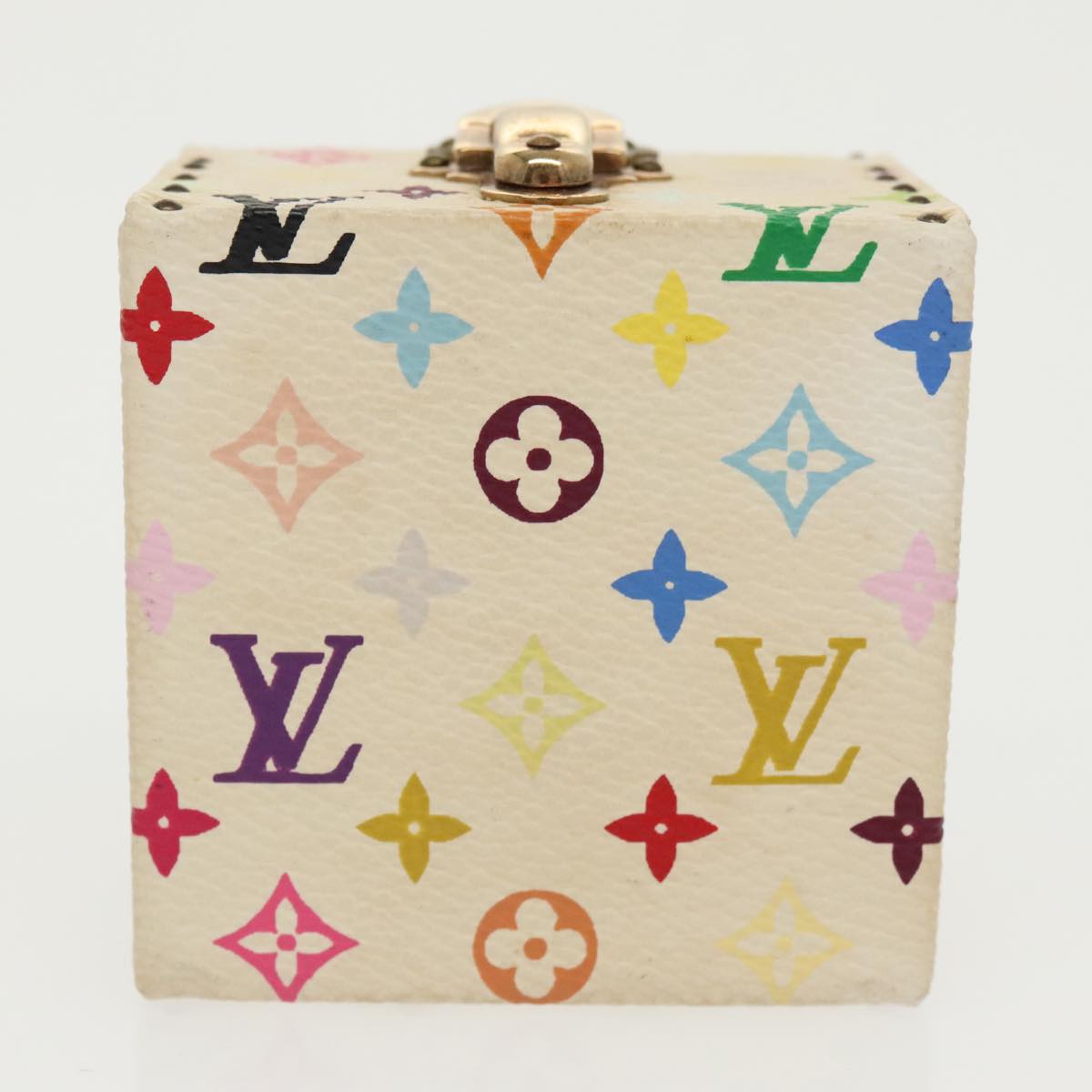 LOUIS VUITTON Monogram Multicolor Jewelry Box White LV Auth 96899A