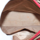 BURBERRY Nova Check Handtasche Canvas Beige Rot Auth 96916-11