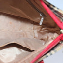 BURBERRY Nova Check Hand Bag Canvas Beige Red Auth 96916-17