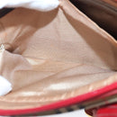 BURBERRY Nova Check Hand Bag Canvas Beige Red Auth 96916-19