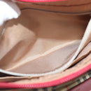 BURBERRY Nova Check Hand Bag Canvas Beige Red Auth 96916-21