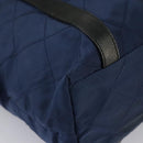 PRADA Quilted Chain Shoulder Bag Nylon Navy Silver Auth 96920-14