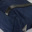 PRADA Quilted Chain Shoulder Bag Nylon Navy Silver Auth 96920-15