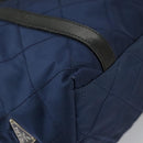 PRADA Quilted Chain Shoulder Bag Nylon Navy Silver Auth 96920-16