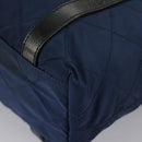 PRADA Quilted Chain Shoulder Bag Nylon Navy Silver Auth 96920-17